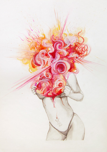 porn Ecstasy spiritual body watercolor pencil sex abstract figure color explosion