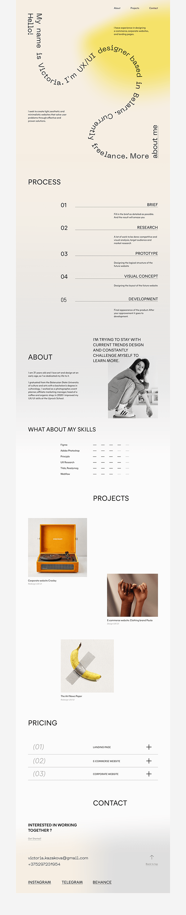 Portfolio Website Design. UX/UI