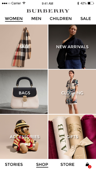 Burberry app redesign luxury retail