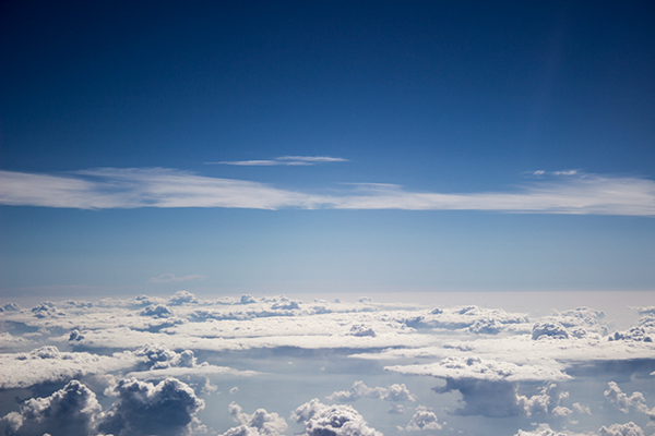 clouds cloud SKY skies plane Ocean above blue