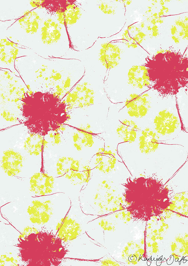 Textiles print Flowers digital Illustrative
