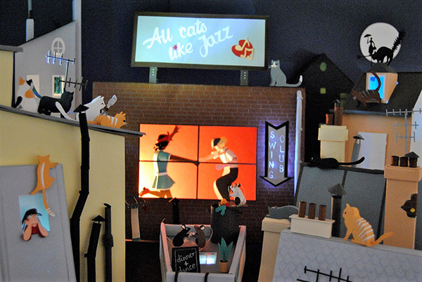 All cats like Jazz - A 3D Paper Scene