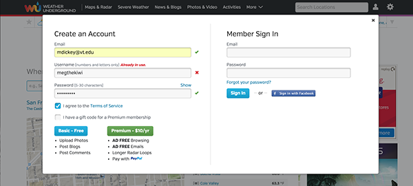 sign-in Sign-up membership account ux Form Web