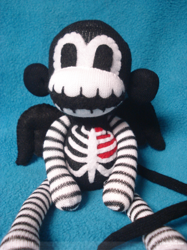 sock monkey toy doll skeleton Sock Doll