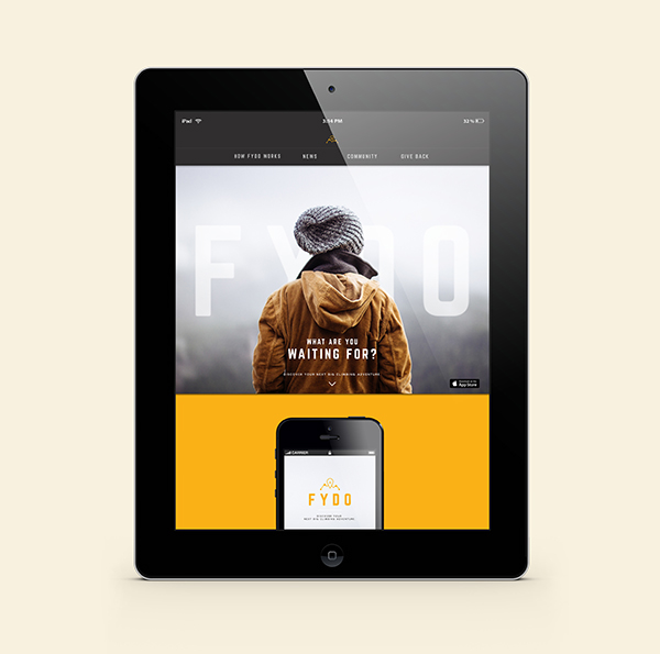 rock climbing climbing app Responsive Design iPad tablet yellow outdoors bold