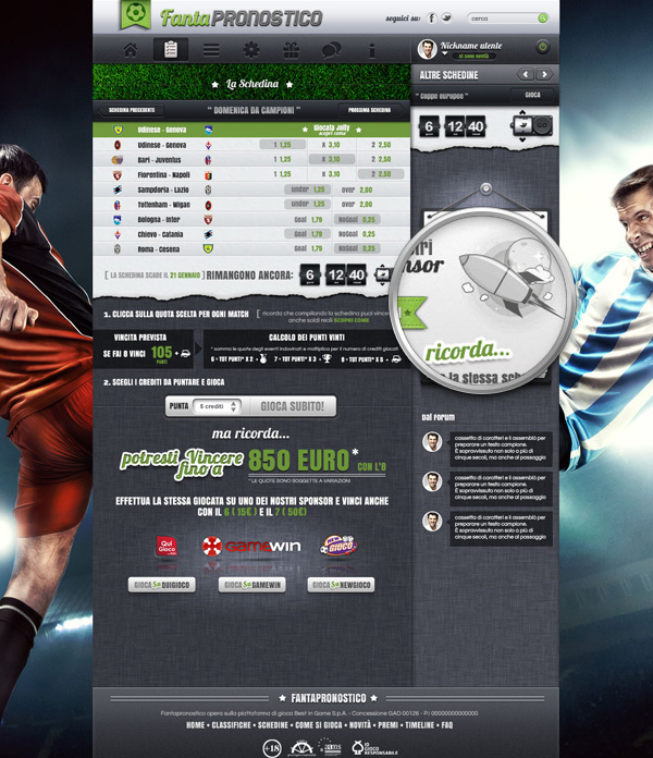 soccer Web Platform system betting creative Responsive webpage