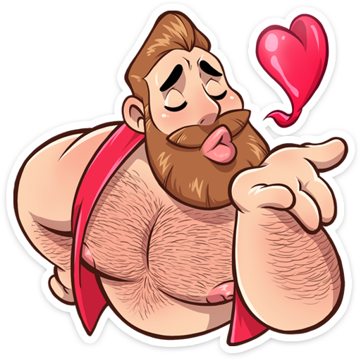 redisoj stickers bara bear beard cartoon Character Love