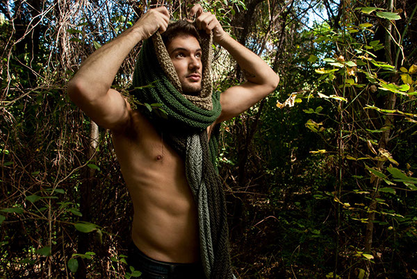 campaña de fotos Lookbook bufandas modelos tejidos artesanal bosque salvaje infinito enlazados
