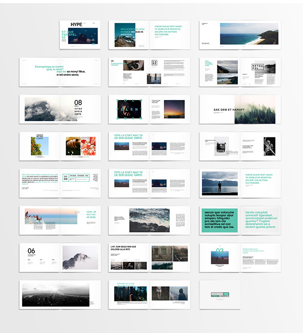 Download InDesign layouts Trendy Layout modern layout minimal layout envato a5 landscape grid based Free font download free