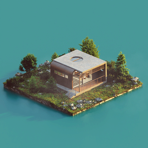 Remote office environment - Isometric 3D Art