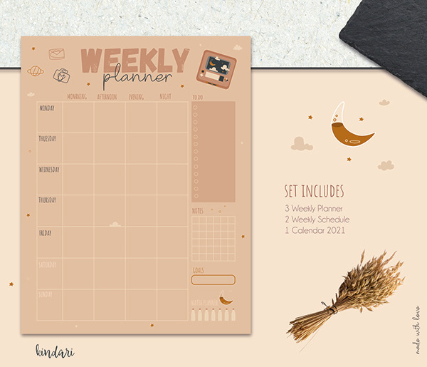 Weekly Schedule, Weekly Planner, Printable Timetable.