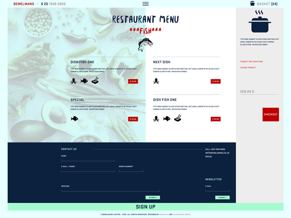 Web Food  UI ux Website dish restaurant diner store page lunch London UK poland