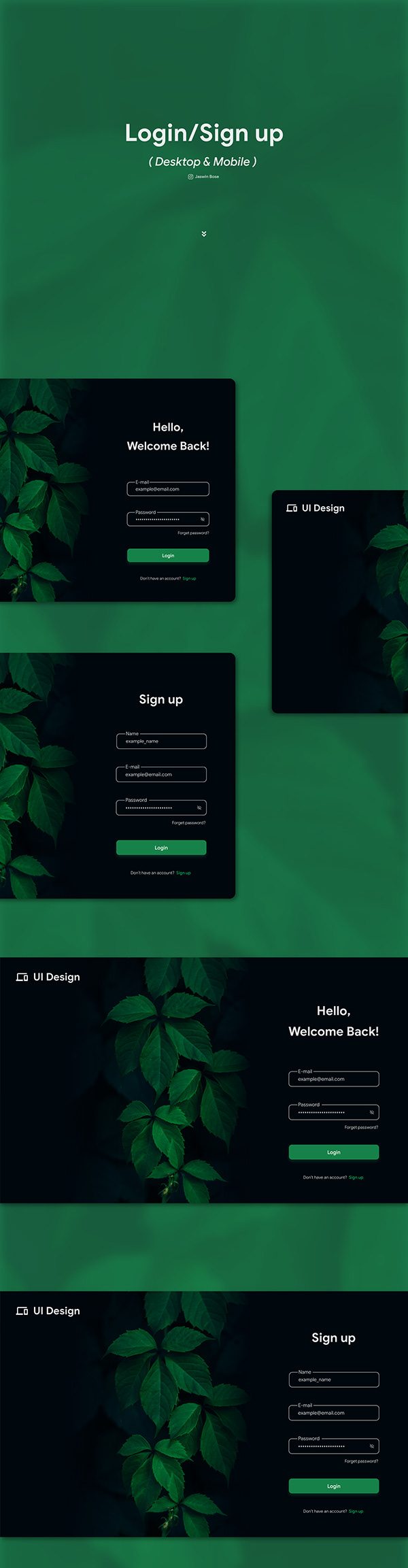 Login/Sign up ~ UI Design