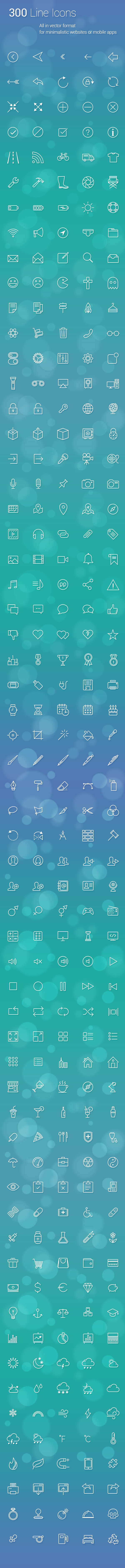 300 Line Icons