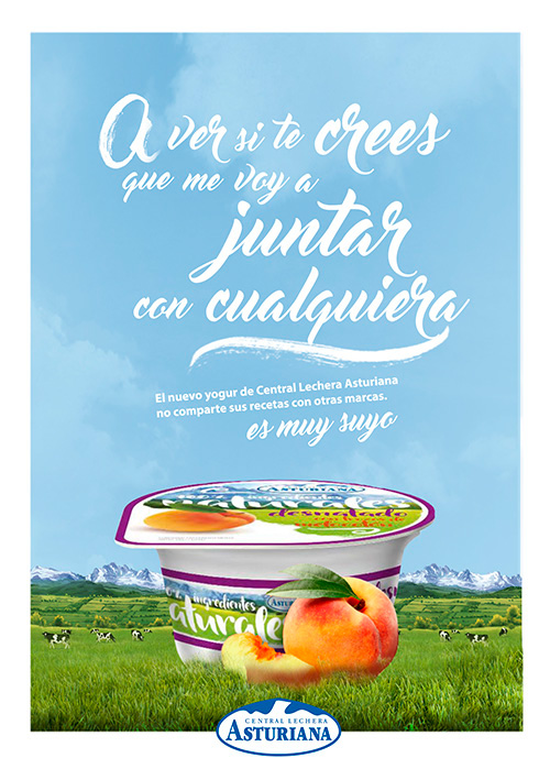 yogur asturiana diseño lettering
