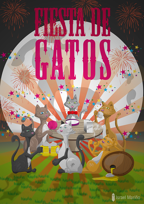 ilustracion Gatos Ilustración. gatos Fiesta de Gatos