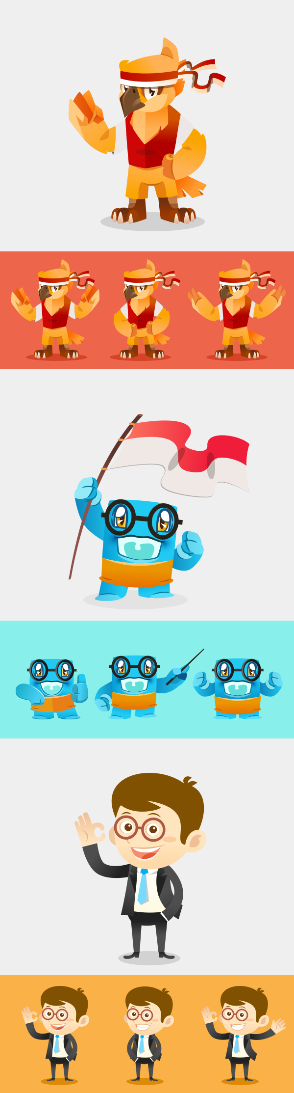 cartoon vector Character Mascot Fun Website digital indonesia
