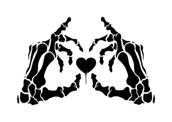 Cat hand skelleton bull skull Plant heart logo artwork