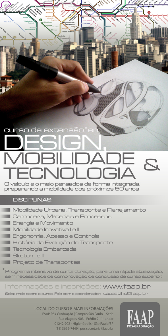 sketch automotivo Mobilidade Urbana autotimeline cursos Brazil são paulo FAAP Design Automotivo transportation tecnologia