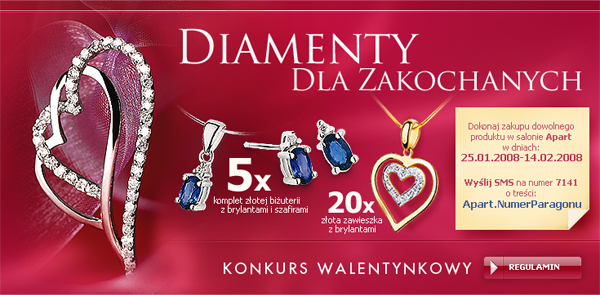 apart Valentine's Day design Flash Jewellery Minisite Webdesign biżuteria walentynki serduszko Web  Jewelry