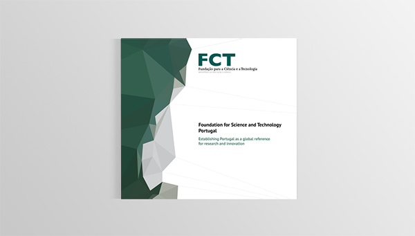 science research Technology institutional brochure editorial design Illustrator InDesign green presentation geometry Portugal
