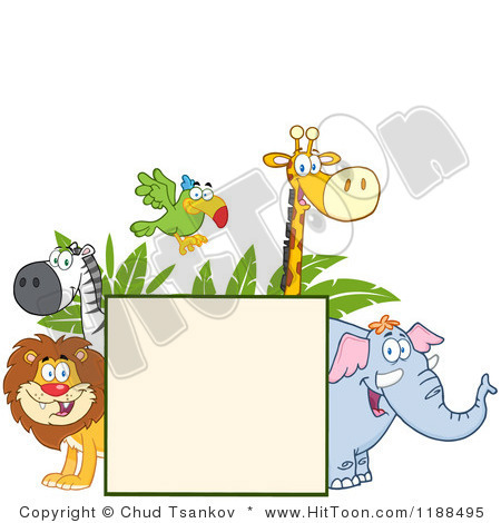 cartoon Character Mascot animal elephant giraffe lion zebra safari Safari Animals africa graphic clip art