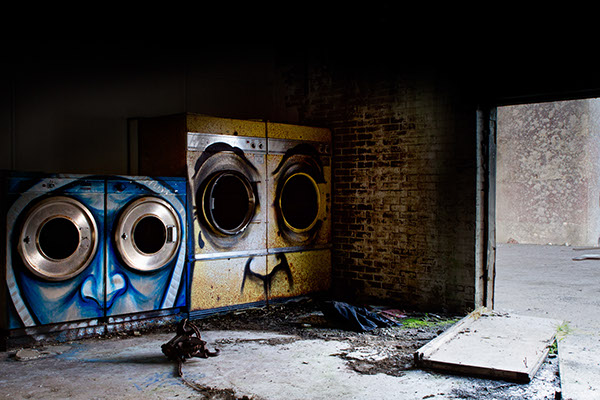 portavadie  viilage Urban decay grafitti scotland