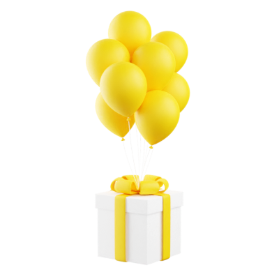 3D balloon Birthday cake Event gift Holiday Icon ILLUSTRATION  party