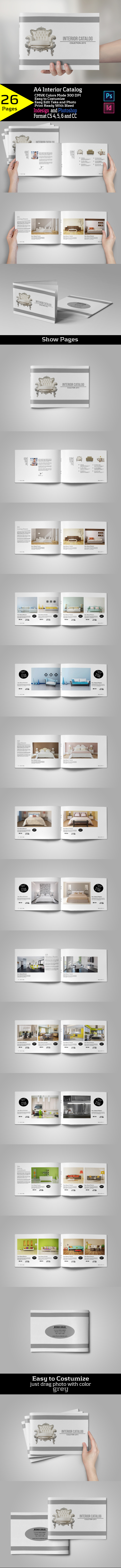 a4 catalogs Interior product sale furniture Multipurpose decor psd InDesign brochure