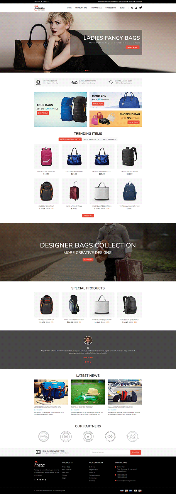 Shopify bags Store design | Shopify expert