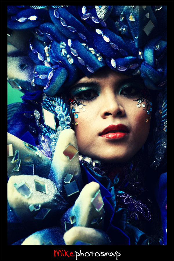 costume Carnival festival model fashionshow woman blue Indonesian traditional indonesia Event