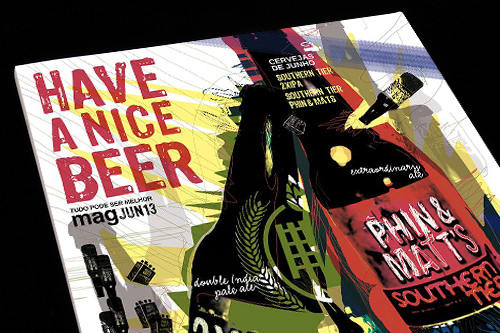 Francesco Mazzenga have a nice beer illustrazione cover magazine Brasil magazine Brasil digital artwork southern tier Birra