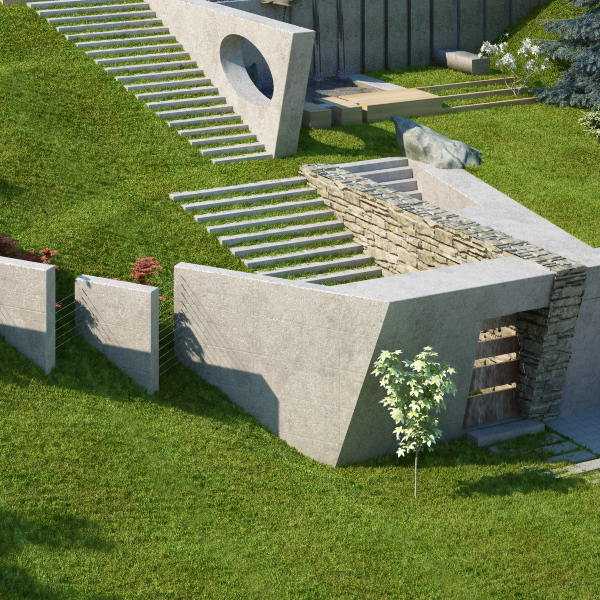 steep terrain garden garden design concrete house green to_yo antoaneta yordanova