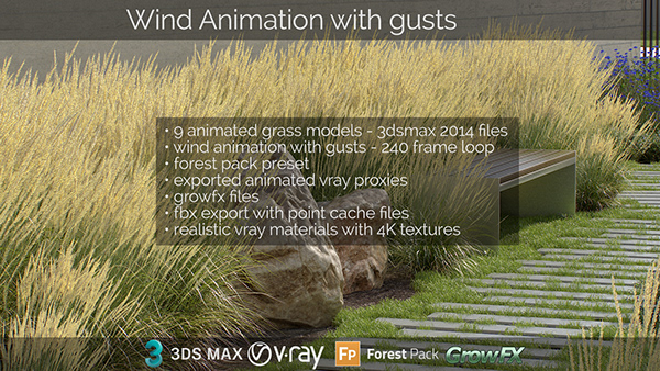 Wind Animation – Feather Reed Grass - 3ds Max, GrowFx