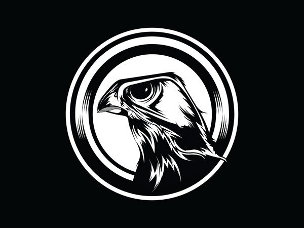 falcon sokol poster type black and white animal club sport