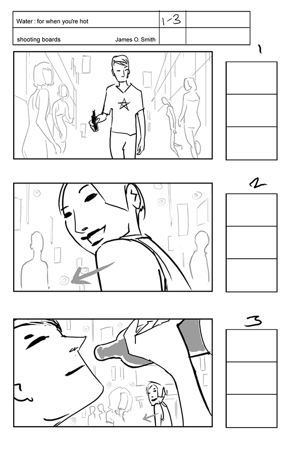 Storyboards video tv commercial soft drink