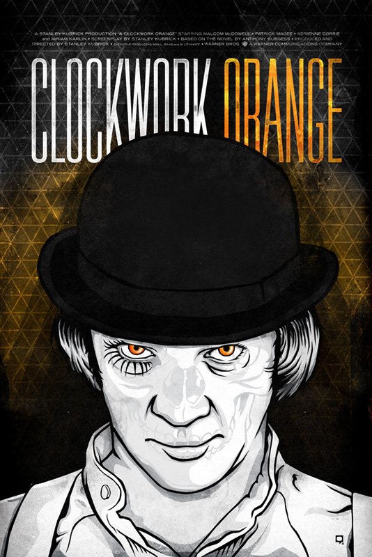 clockwork orange Malcolm McDowell print portrait movie poster Schindler's List red dawn Trainspotting