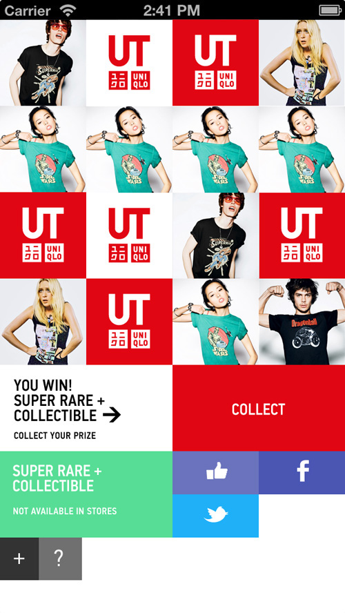 uniqlo UTGP t-shirts collectible UT limited edition mobile flat ui app design