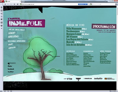 Web Diseño web festival independiente Music Festival indie folk indie music folk music festival