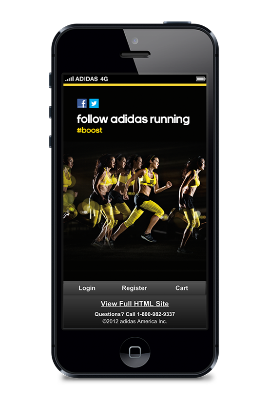 running  ADIDAS  mobile  Iphone5  mobile experience  e-commerce mobile web