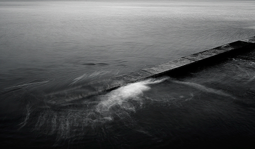 sea scape coastal black and white water Time Exposure monochrome