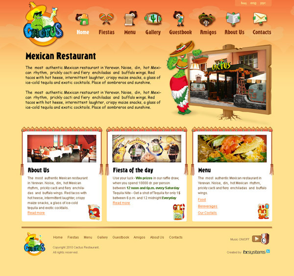 Adobe Portfolio mexico restaurant cactus