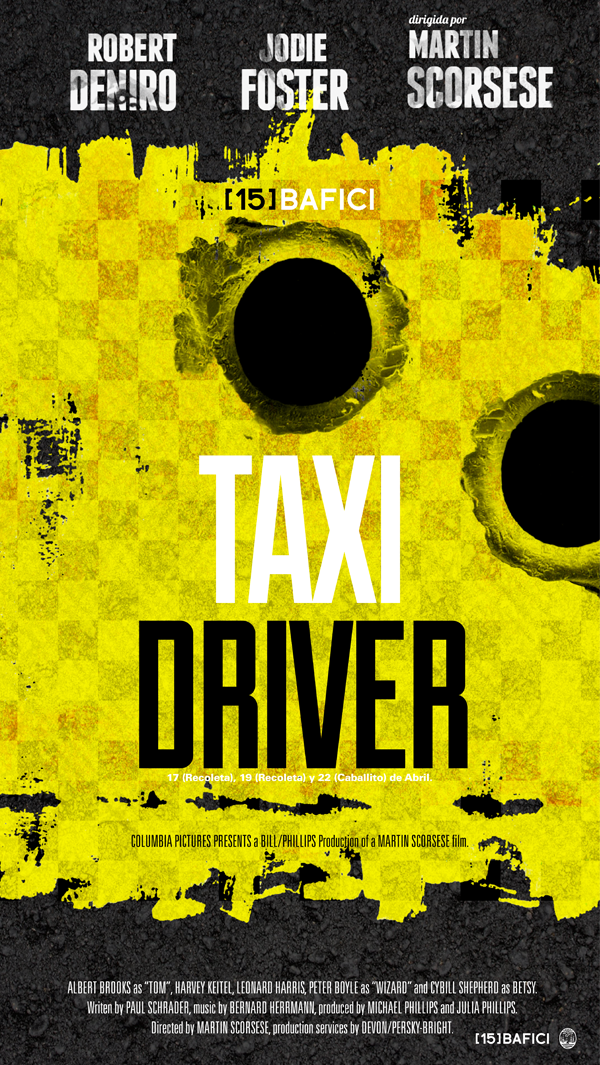taxi driver taxi Robert DeNiro martin scorsese motion movie poster animated poster yellow jodie foster