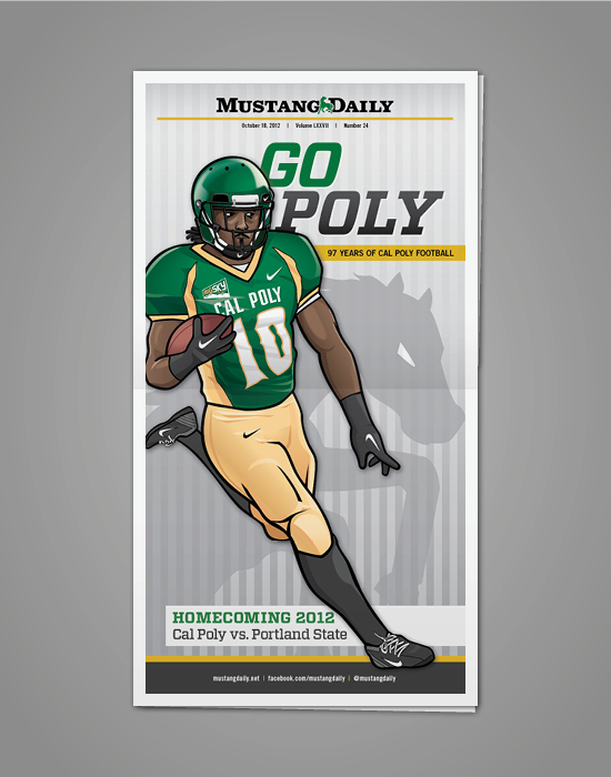 Mustang Daily cal poly Homecoming Mustang football Deonte Williams Big Sky football newspaper cover special edition