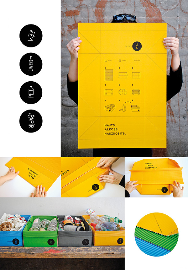 Recycling Poster interactive poster enviromentally sound selective dustbin 