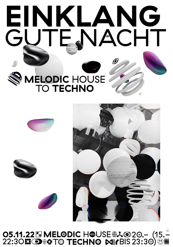 Einklang - Gute Nacht - 3D Techno Rave Poster