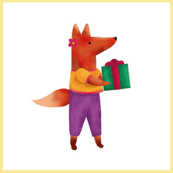 children books animal character fox illustration polka dot pattern ilustración infantil