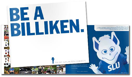 saint louis university be a billiken SLU st. louis University college billiken Mascot branding 