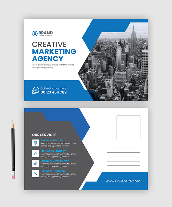 Business post card design-Corporate post card template