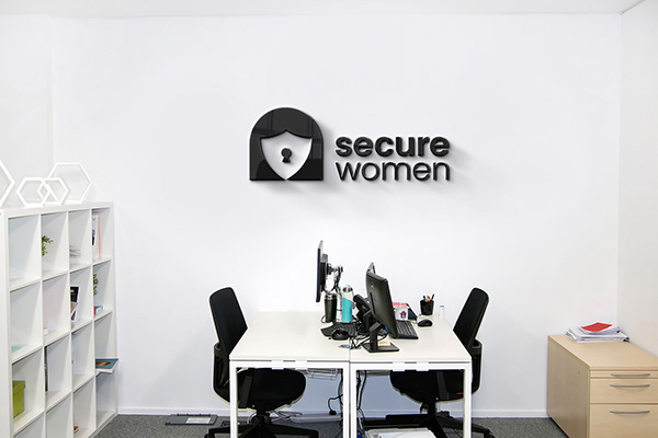 Secure women logo, security logo design